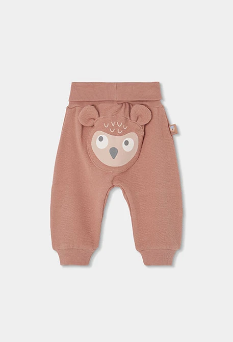 Ensemble maille bébé garçon écru imprimé hiboux