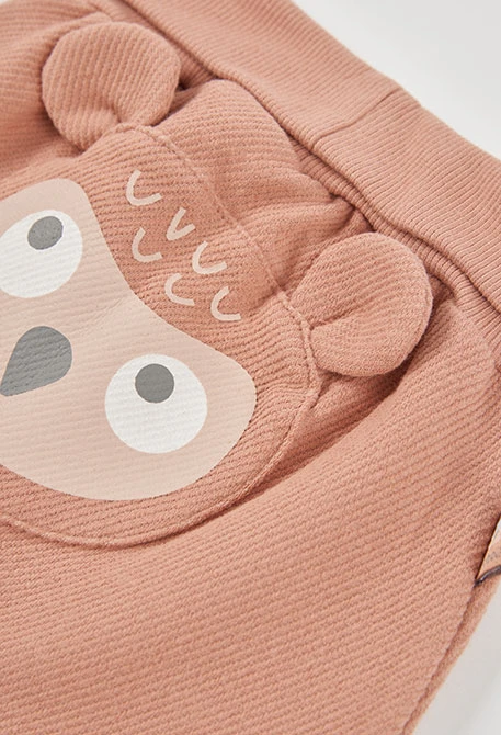 Ensemble maille bébé garçon écru imprimé hiboux