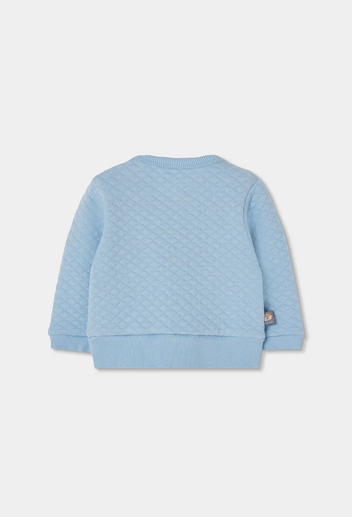 Baby boy knitted set light blue owl print