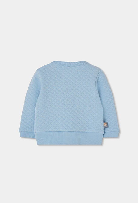 Blaues Strick-Set für Baby-Jungen mit Eulen-Print