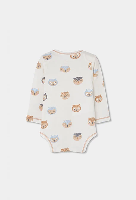Pack 2 bodies bébé blanc imprimé hiboux