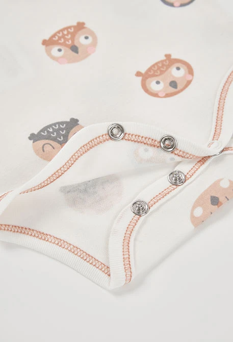 Pack 2 bodies bébé blanc imprimé hiboux