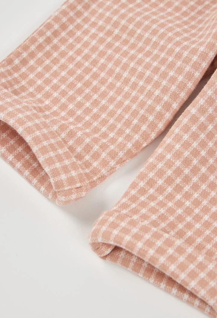 Karierte Strickhose Baby Junge rosa