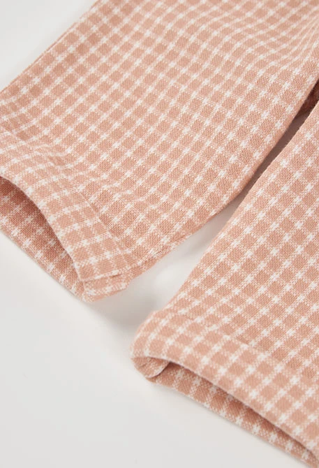 Baby boy pink checked knit trousers