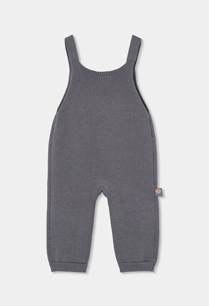 Ensemble maille bébé garçon gris avec hiboux