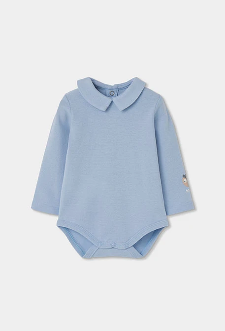 Ensemble maille bébé garçon gris avec hiboux