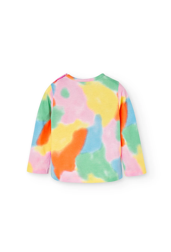 Camiseta punto estampada flower power de bebé
