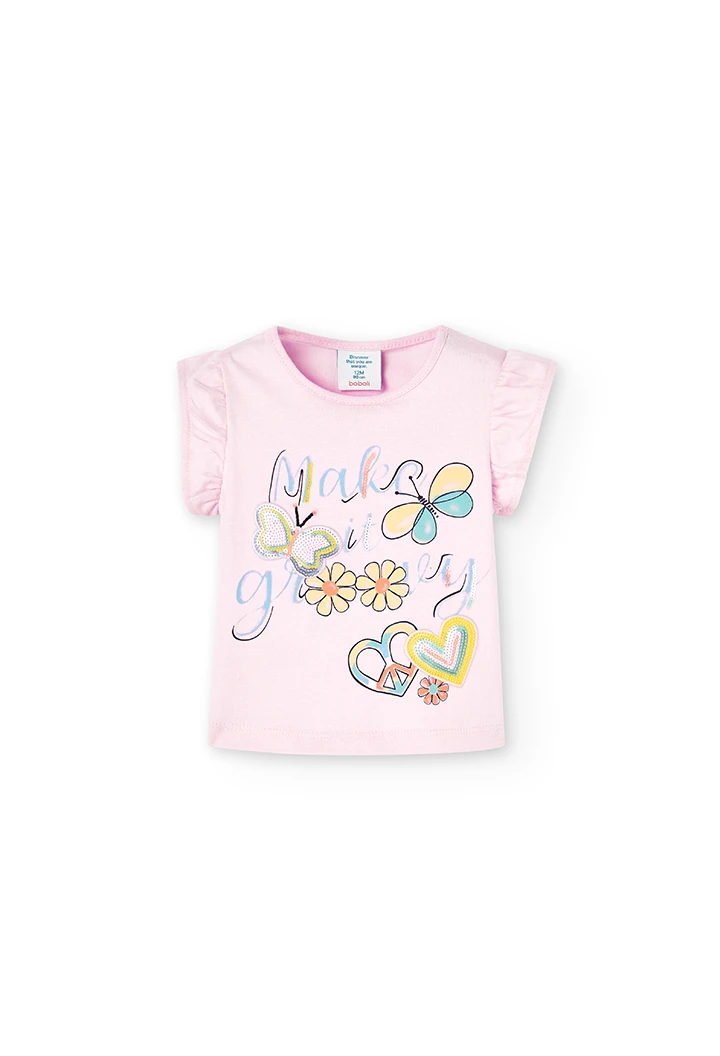 Camiseta punto "mariposas" de bebé niña