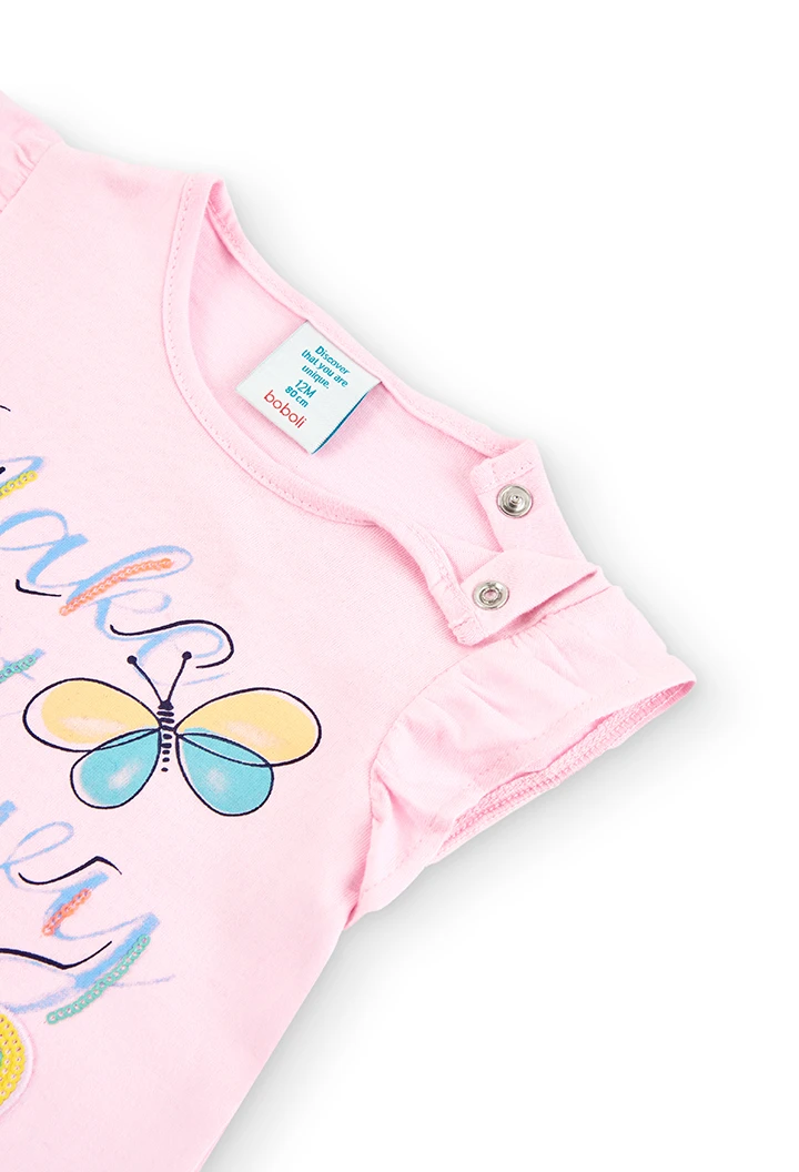 Camiseta punto "mariposas" de bebé niña