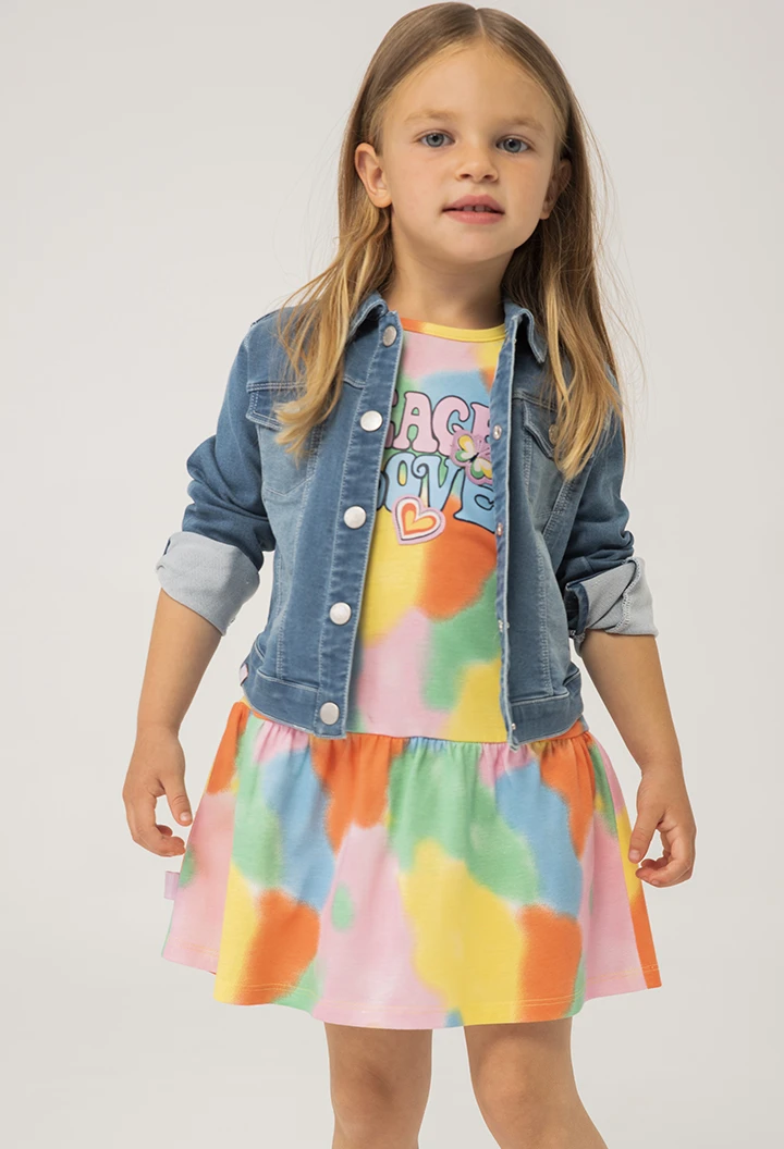 Vestido punto estampado de bebé