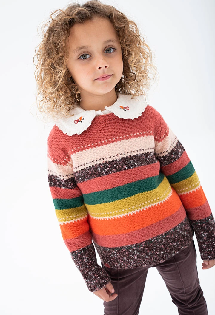 Knitwear pullover striped for baby girl