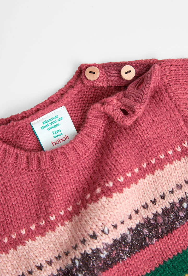 Jersey tricotosa listado de bebé niña varios colores