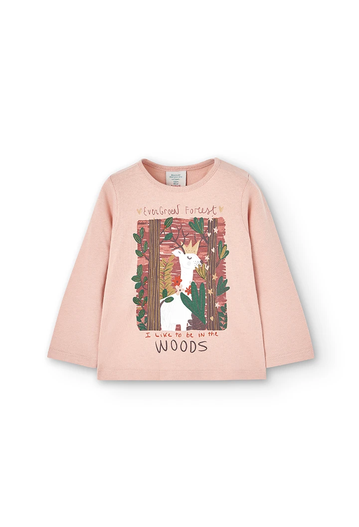 Knit t-Shirt for baby girl -BCI