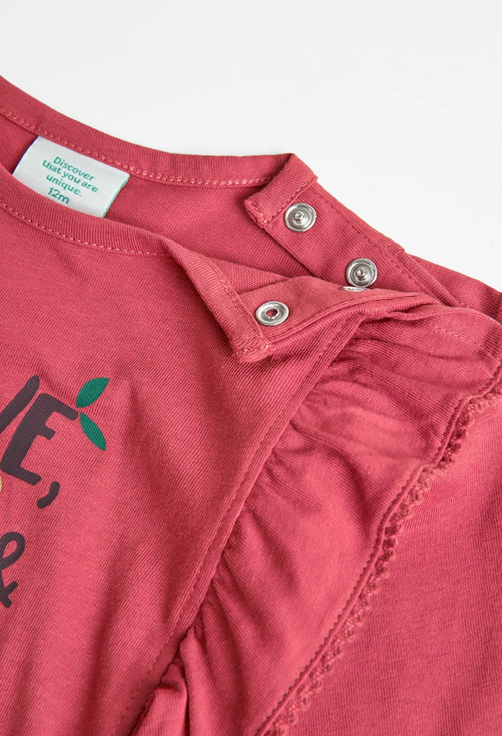 Camiseta punto de bebé niña color caldera -BCI