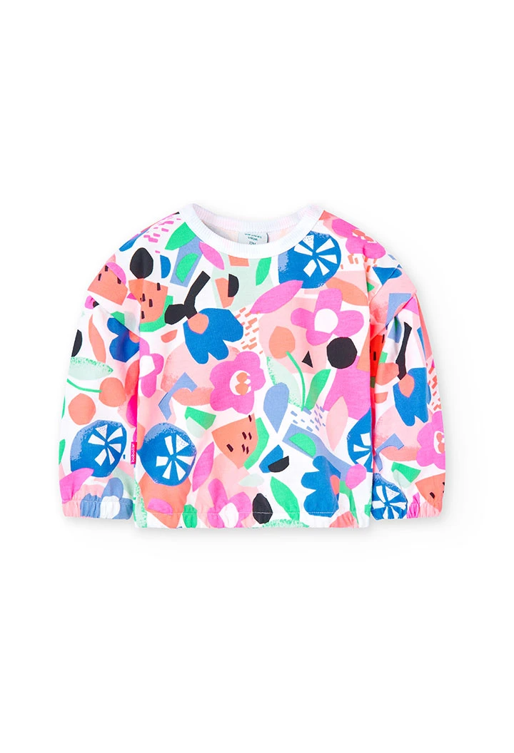 Fleece-Sweatshirt mit Aufdruck, für Baby-Mädchen