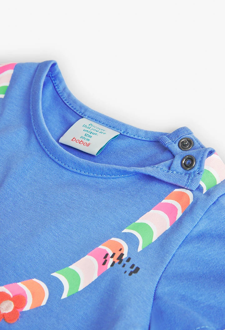 Camiseta de punto de bebé niña en color azul