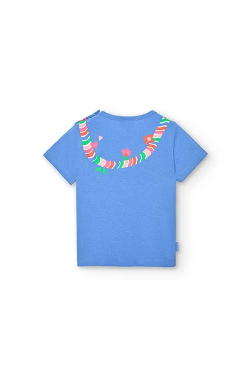 T-shirt tricoté pour bébé fille de couleur bleue