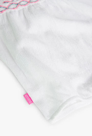 Samarreta de punt engomada de bebè nena en blanc
