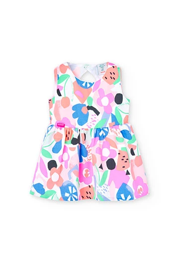 Baby girl\'s satin dress with print