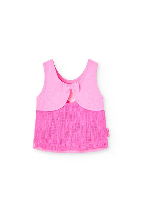 Maglietta in jersey rosa da neonata