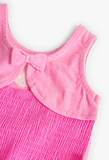 T-shirt tricoté rose pour bébé fille