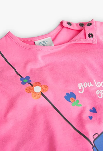 Set rosa in jersey da neonata