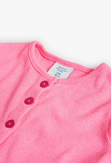 Jaqueta canalé de bebè nena en rosa