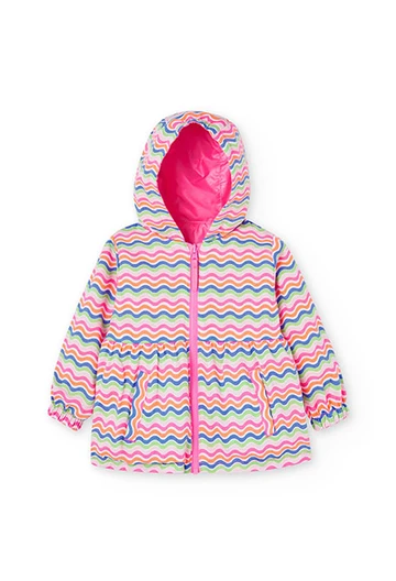 Baby girl\'s reversible parka in pink