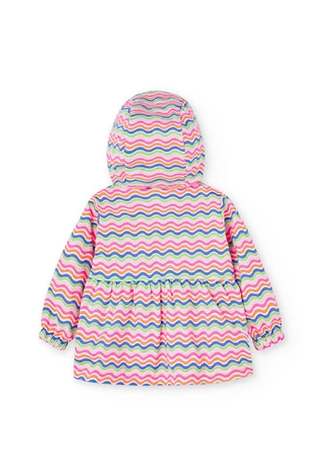 Baby girl\'s reversible parka in pink