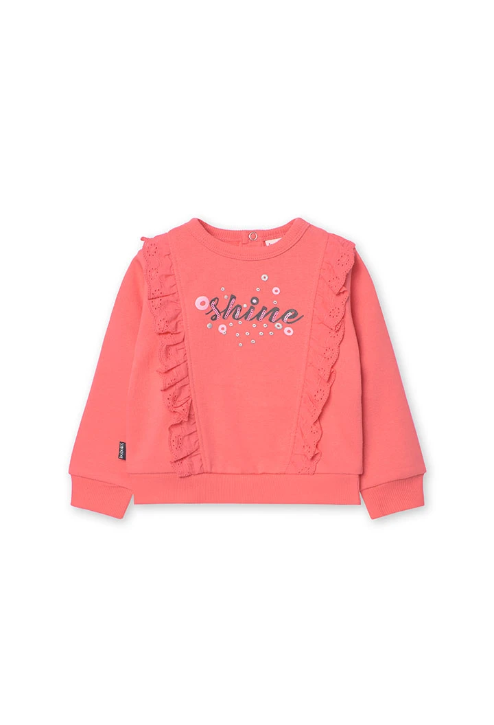 Sudadera de felpa para bebé niña en naranja