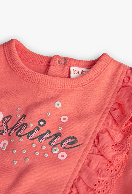 Sweatshirt de pelfa para bebé menina em laranja