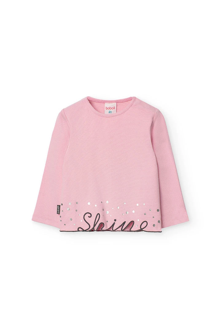 T-shirt  pour bébé fille en rose