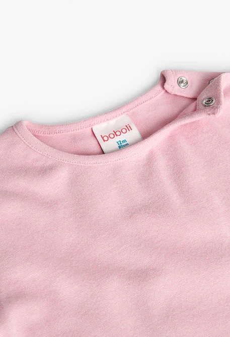 Camisola canelada para bebé menina em rosa