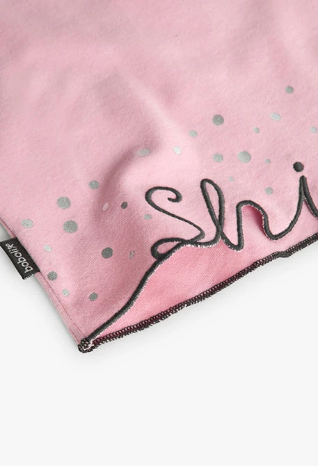 Camiseta  canalé para bebé niña en rosa