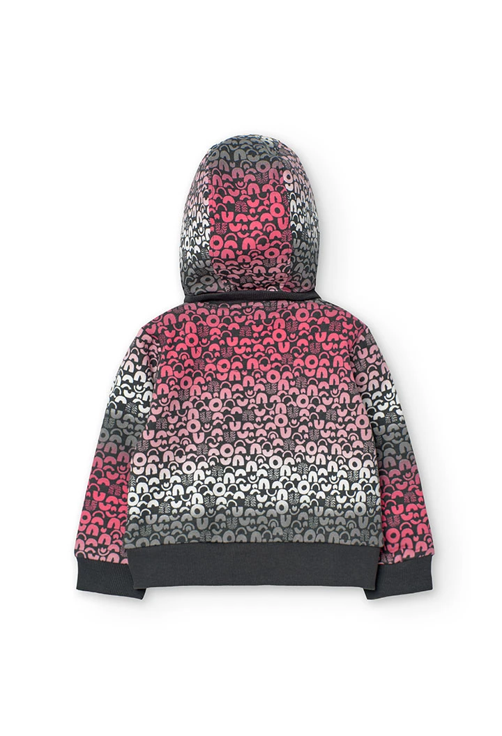 Sweatjacke für Baby-Mädchen mit Druckmuster in Rosa