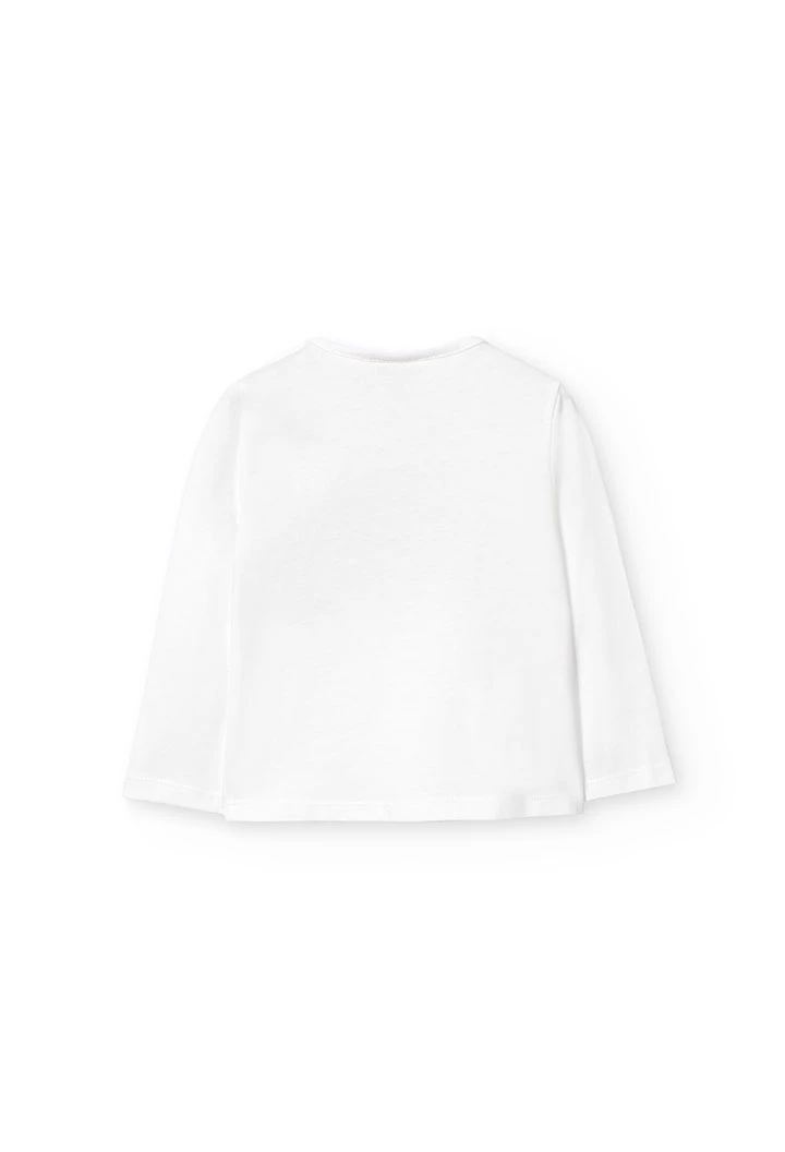 T-shirt en coton pour bébé fille blanche avec imprimé