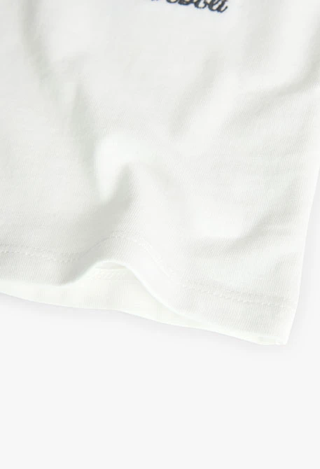 Maglietta di cotone per neonato bianca con stampa