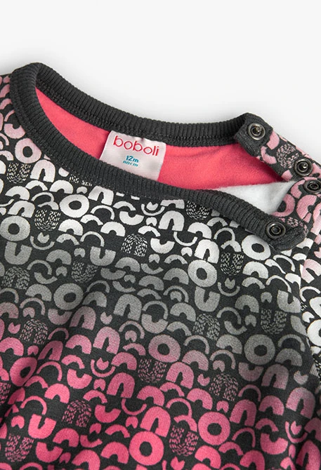 Sweatkleid für Baby-Mädchen mit rosa Aufdruck