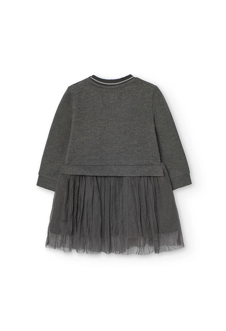 Sweatkleid für Baby-Mädchen in Grau