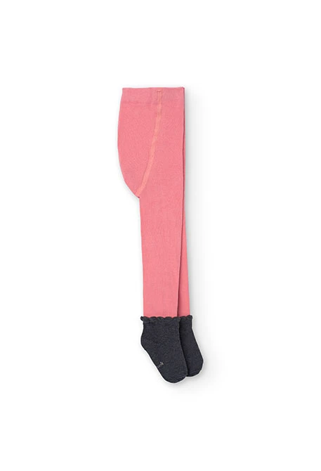 Baby girl pink tights with socks