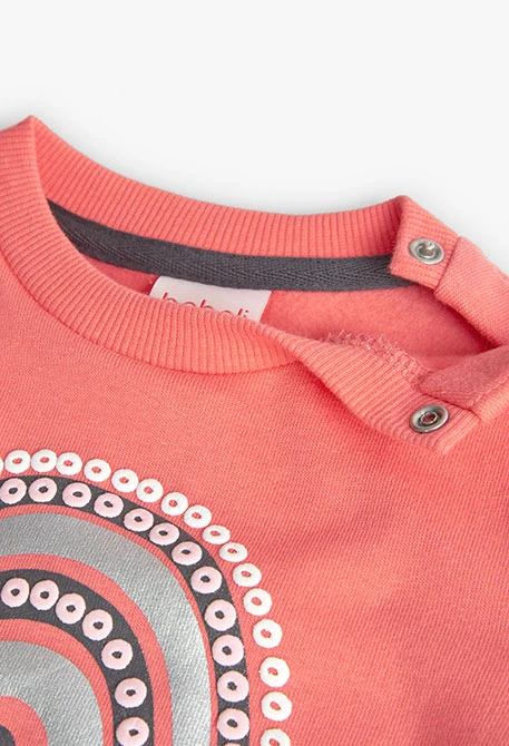 Ensemble sweat-shirt et pantalon polaire rose pour bébé fille