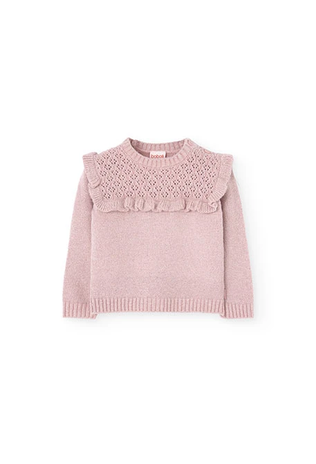 Maglione in tricot per neonato rosa