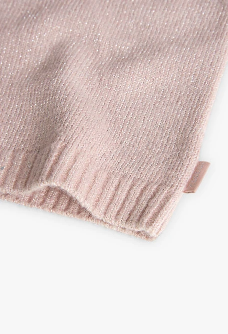 Knitted jumper for baby girl in pink