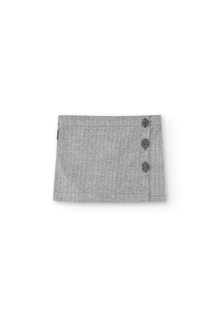 Knit skort for baby girl in grey