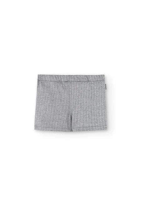 Falda short de punto para bebé niña en gris vigoré