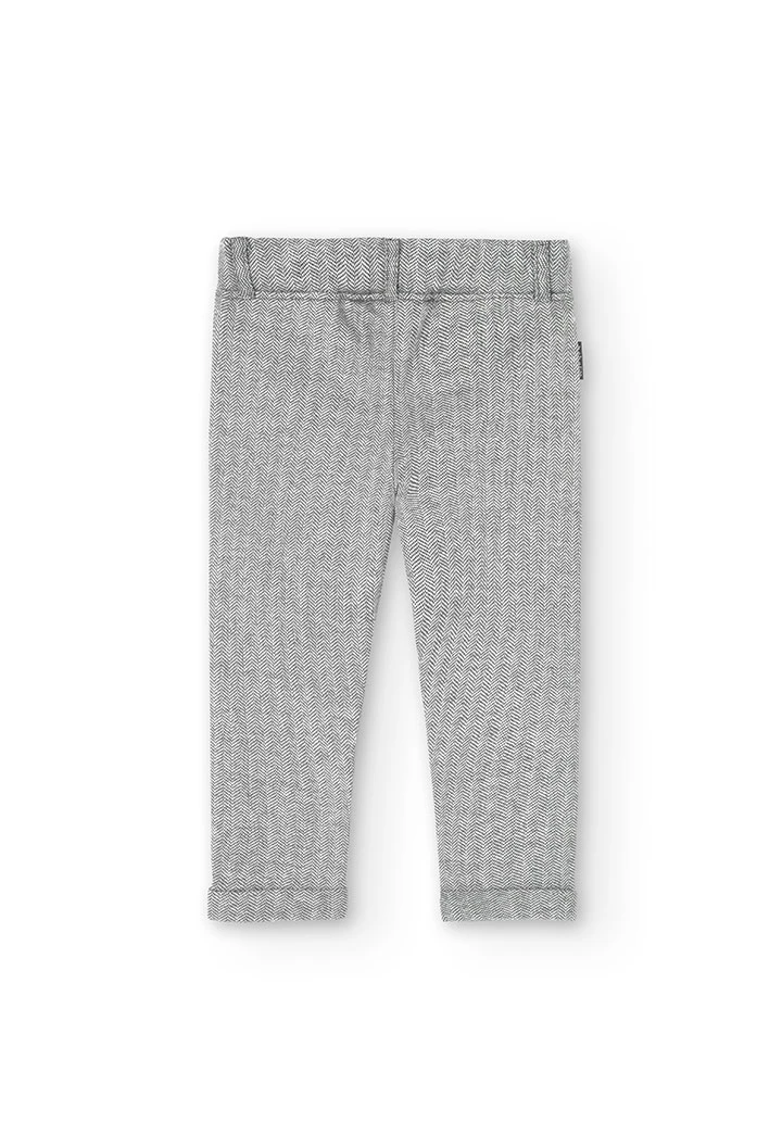 Knitted trousers for baby girl in grey