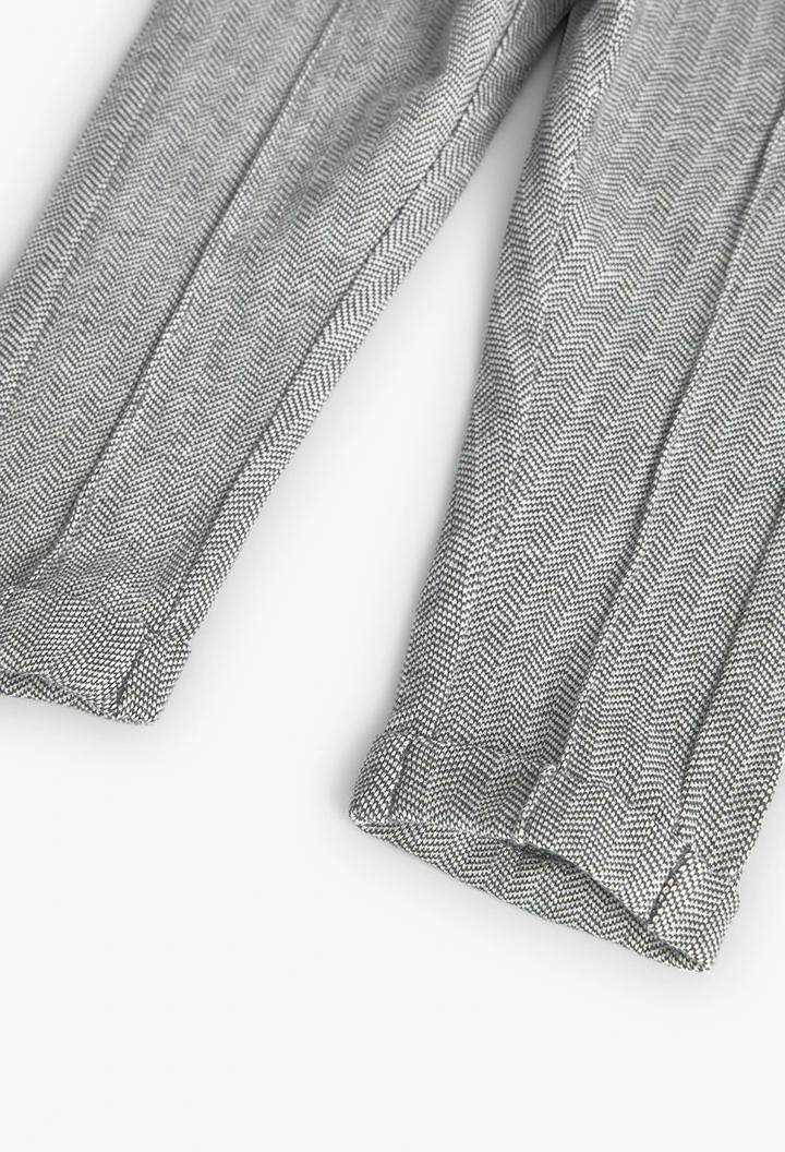 Pantalon en tricot pour bébé fille en gris chiné