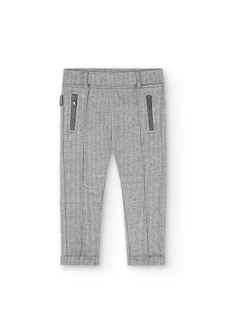 Knitted trousers for baby girl in grey