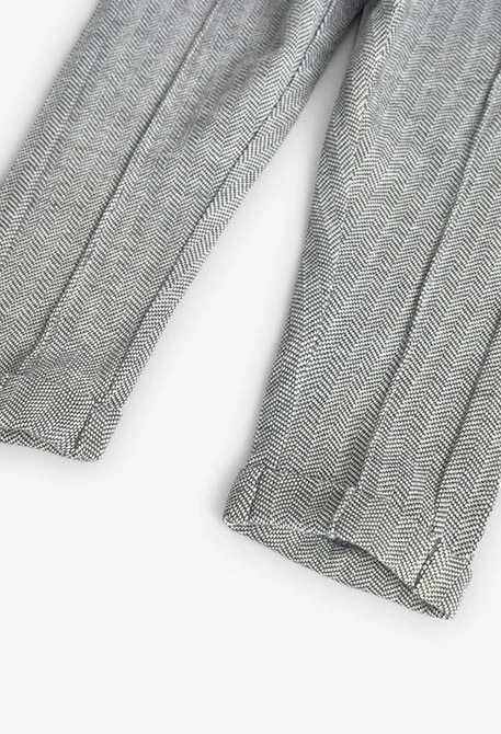 Pantalone in maglia per neonato in grigio mélange