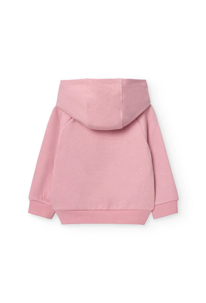 Sweatshirt de pelfa para bebé menina em rosa